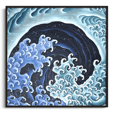 Inspiration Vague féminine Hokusai - peinture à l'huile